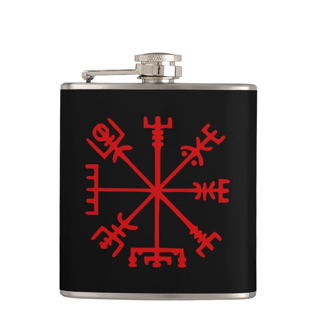 Flasques Blood Red Vegvísir (Viking Compass) (Devant)
