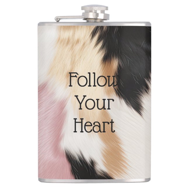 Flasques Blush Rose Blanc Or Noir Vachette Animal (Devant)