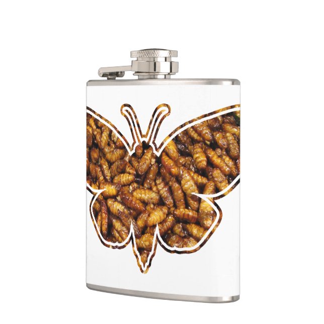 Flasques Bombyx Mori Silk Moth Cycle de vie Silhouette (Gauche)