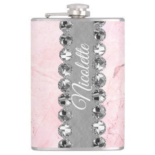 Flasques Boule diamant en marbre rose