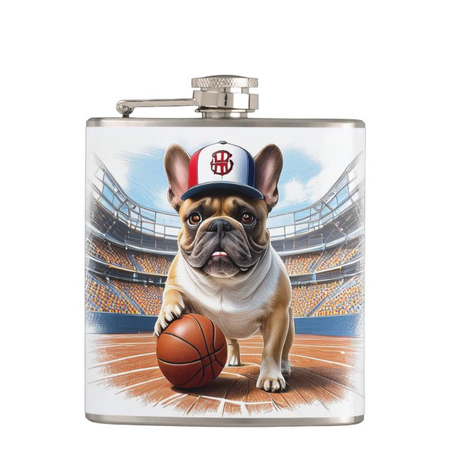 Flasques Bouledogue français Basketball Bulldog Jour de la  (Devant)