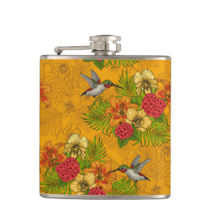 Flasques Bouquet tropical et colibris 2