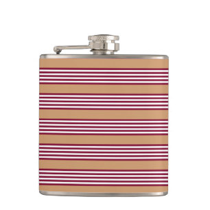 Flasques Bourgogne rouge cinq bandes motif