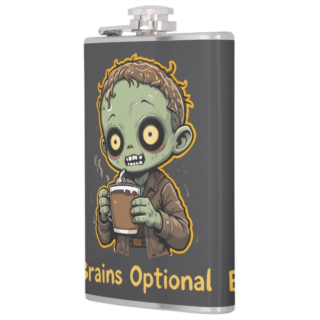 Flasques Brains Optional Zombie Coffee Funny Cute Undead  (Gauche)