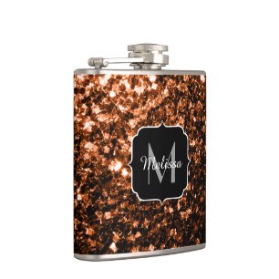Flasques Bronze brun cuivre faux scintille scintillement Mo