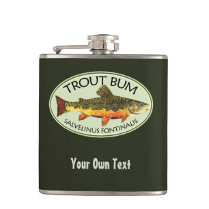Flasques Brook Trout Bum Pêche aux mouches humoristique
