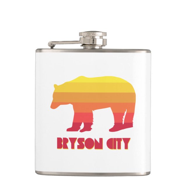 Flasques Bryson City Caroline du Nord Ours arc-en-ciel (Devant)