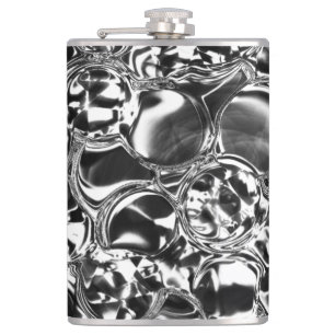 Flasques Bulles d'argent avec ton en verre ou en métal