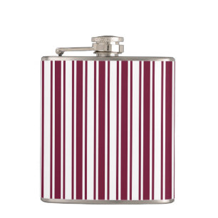 Flasques Burgundy rouge et blanc bonbons rayures