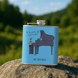 Flasques Burt Quackarach Canard Joueur de Piano Drôle d'Ill