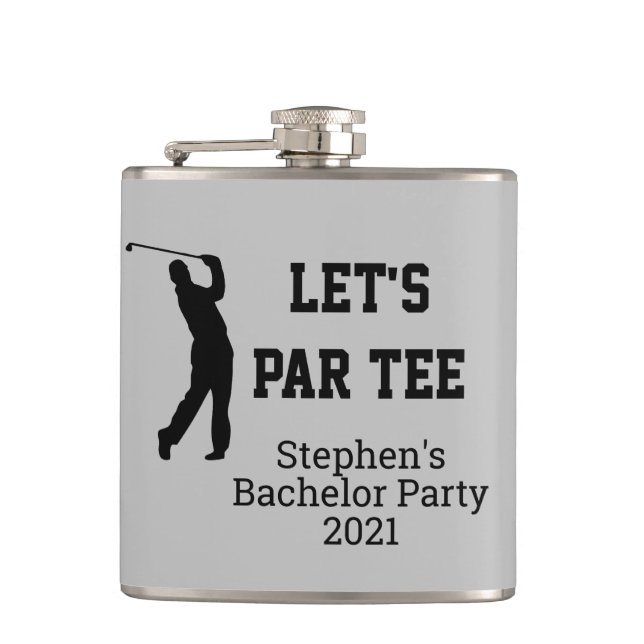 Flasques Cadeau de Bachelor Party personnalisé Let's Par Te (Devant)