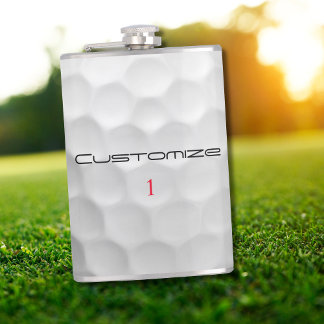 Flasques Cadeau de golf personnalisé avec nom et numéro per