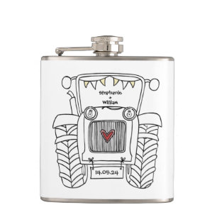 Flasques Cadeau de Mariage campagnard de tracteur personnal