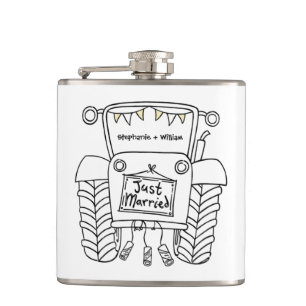 Flasques Cadeau de Mariage campagnard de tracteur personnal