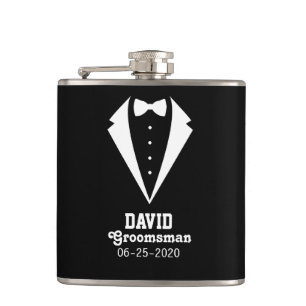 Flasques Cadeau Groomsman personnalisé noir