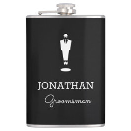 Flasques Cadeau Groomsman personnalisé Noir de mariage