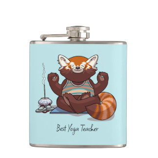 Flasques Cadeau Meilleur Professeur de Yoga Panda Roux Illu