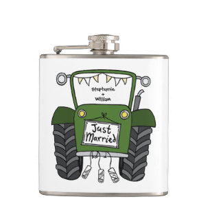 Flasques Cadeau personnalisé Mariage campagnard tracteur ve