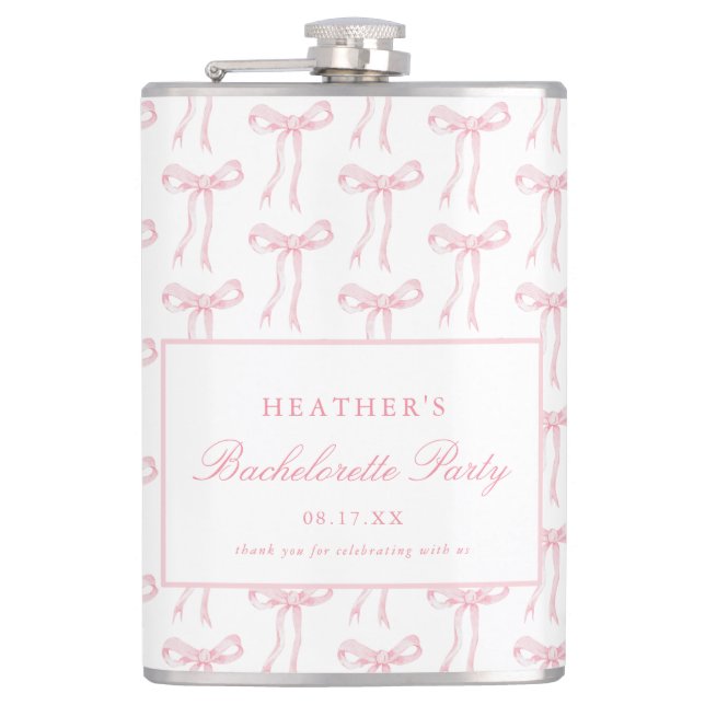 Flasques Cadeaux de fête de fiançailles avec un nœud rose (Devant)