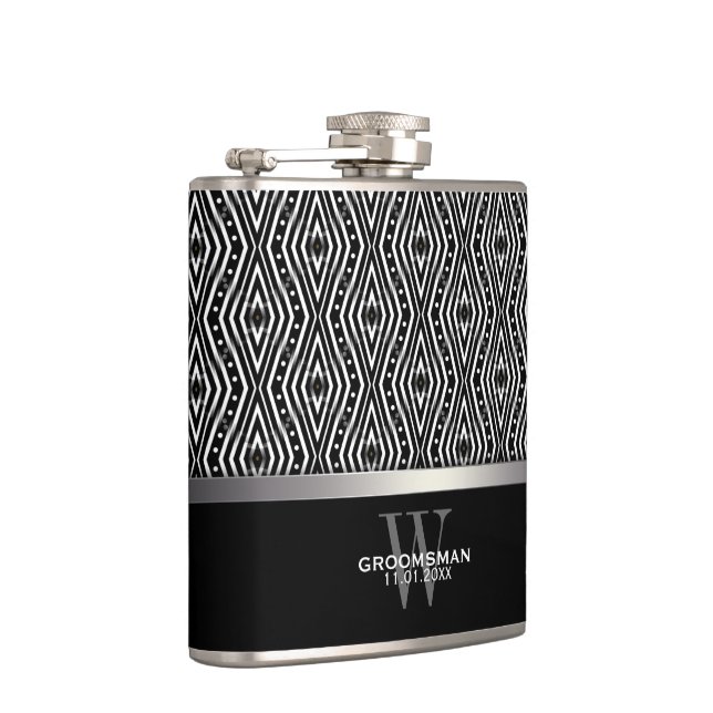 Flasques Cadeaux pour garçons d'honneur avec motif noir et  (Droite)