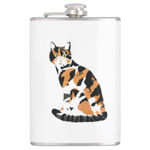 Flasques Calico chat assis