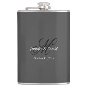 Flasques Calligraphie Monogramme Mariage Attrayant 