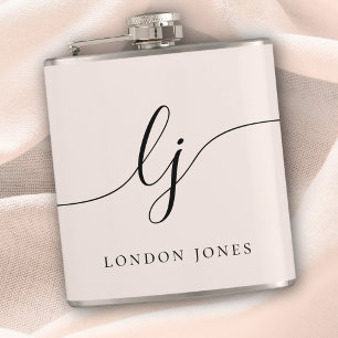 Flasques Calligraphie Personnalisée Nom Rose Enterrement de