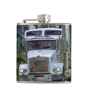 Flasques Camions Big Rig blancs Camions et camions routiers