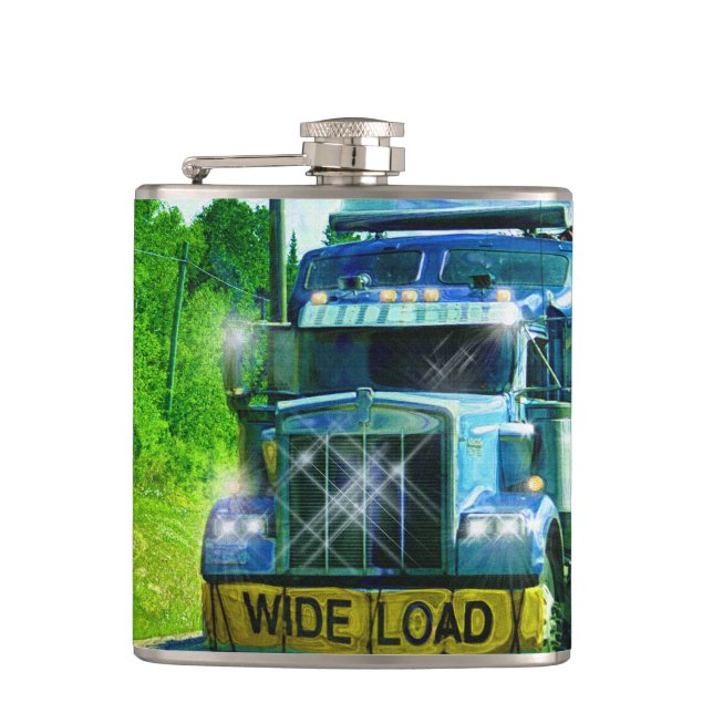 Flasques Camions Blue Big Rig Camion et camion (Devant)