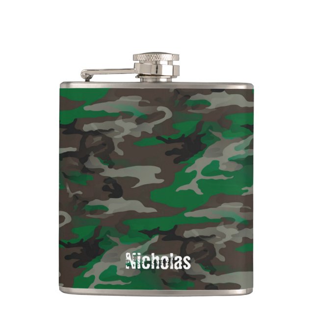 Flasques Camouflage Armée Nom personnalisé militaire (Devant)