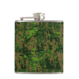 Flasques Camouflage numérique de style Woodland