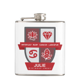 Flasques Cancer Birthday Crest™ for July 1-22