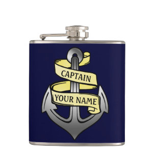 Flasques Capitaine de bateau personnalisable votre Ancre