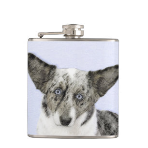 Flasques Cardigan Welsh Corgi Peinture - Art Chien original