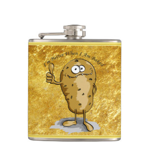 Flasques caricature personnage pomme de terre aux grands ye