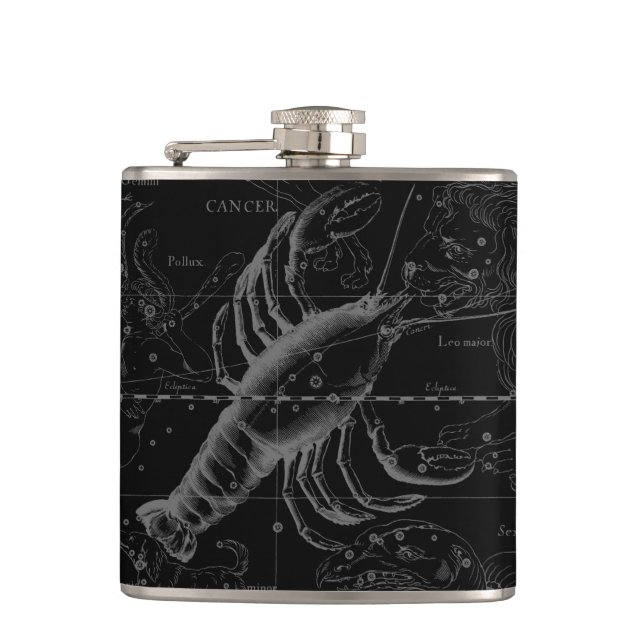 Flasques Carte de la constellation du cancer Black Hevelius (Devant)