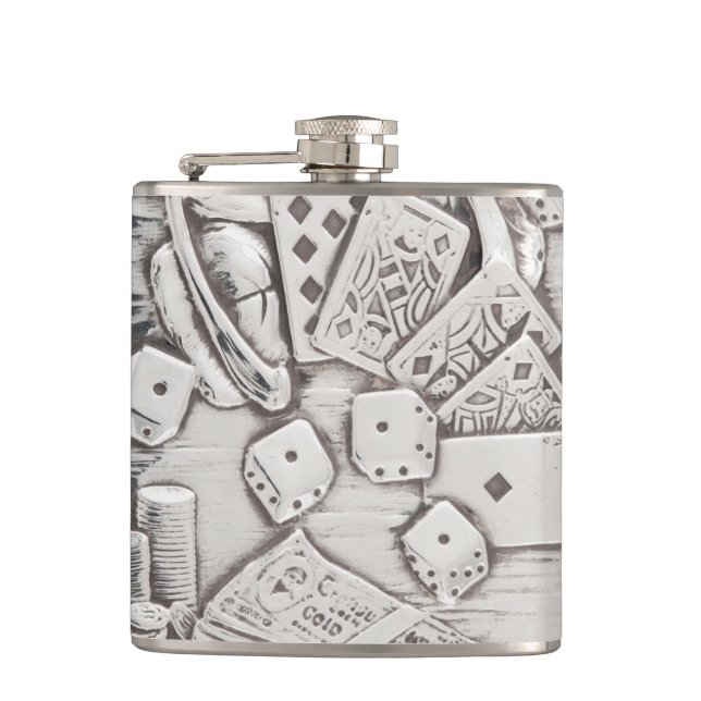Flasques Cartes de Poker vintage Silver Dice Las Vegas (Devant)