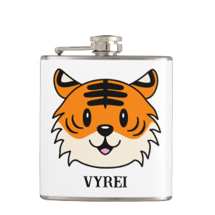 Flasques Carton doux et souriant tigre