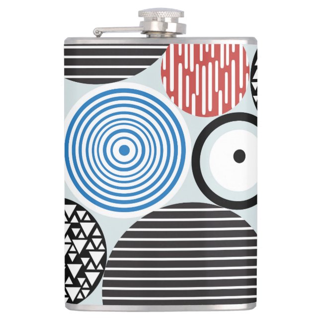 Flasques Cercles multicolores, design motif graphique. (Devant)