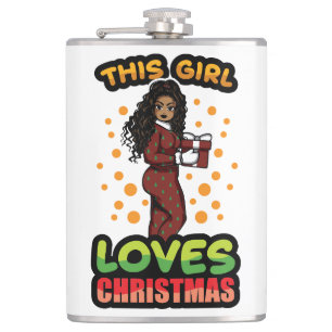 Flasques Cette fille aime le pyjama de Noël Melanin Sista