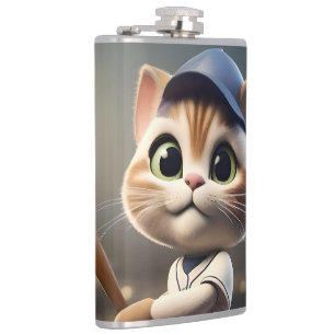 Flasques Chat de baseball 3D amusant,