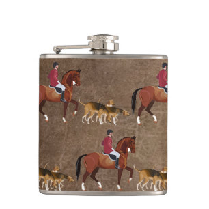 Flasques Cheval de chasse aux renards et haches