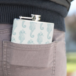 Flasques Chevaux de mer tropicaux, Motif hippocampe - gris 