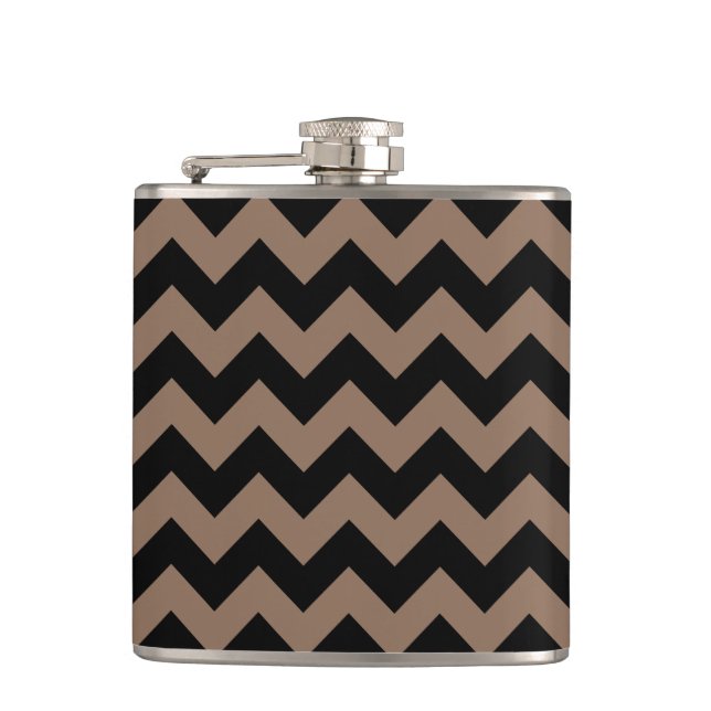 Flasques Chevron noir et Brown (Devant)