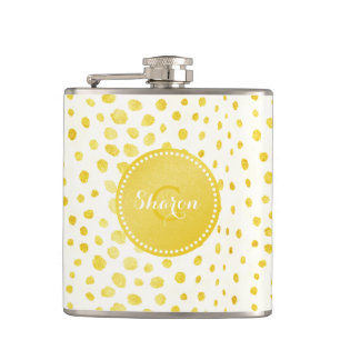 Flasques Chic imprimé faux guépard pailleté or monogramme