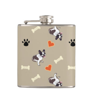 Flasques Chien de taureau français, régal de chien et motif