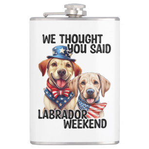 Flasques Chiens du Labrador patriotique Citation d'Humour d