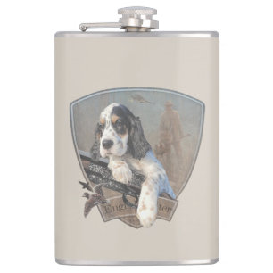 Flasques Chiot de Setter anglais avec fusil de chasse class