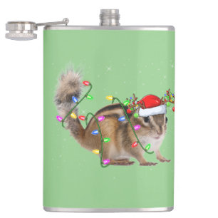 Flasques Chipmunk Lover Xmas Éclairage Père Noël Chipmunk X