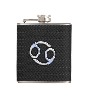 Flasques Chrome Style Cancer Symbole Zodiaque